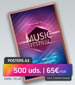 Oferta 500 posters A3 P/ 115g