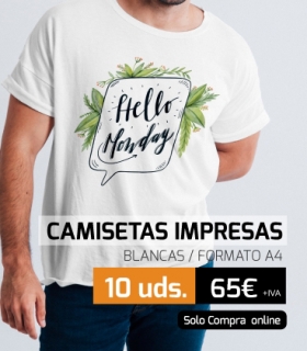 Oferta camIsetas blancas impresas x 10 und