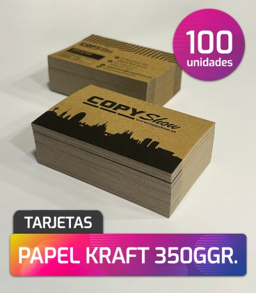 Tarjetas de visita papel kraft 100 unidades