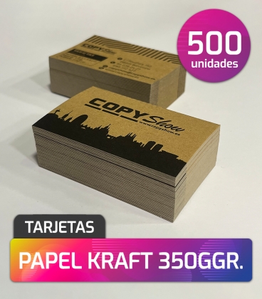 Tarjetas de visita papel kraft 500 unidades