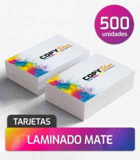 Tarjetas de visita laminadas x 500 und.