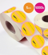 Pegatinas en bobina redondas 5cm 5000 unidades
