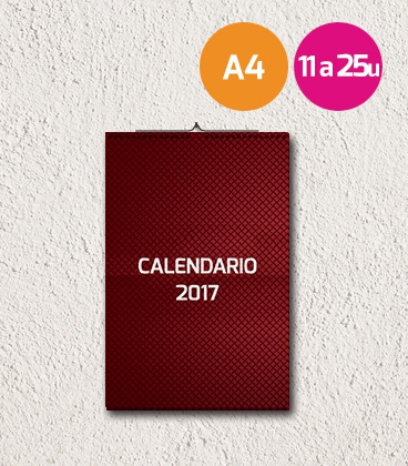 Calendarios A4 11 a 25 unidades