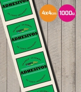 Pegatinas en vinilo cuadradas 4x4cm 1000 unidades