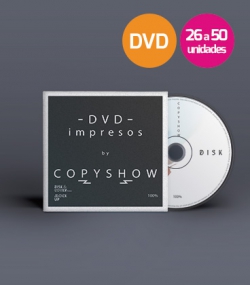 DVD impreso 26 a 50 unidades