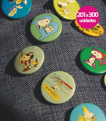 Chapas personalizadas 201 a 300 unidades