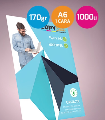 Flyers A6 urgentes 170gr. 1 cara 1000 unidades