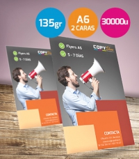 Flyers A6  135gr. 2 caras 30000 unidades