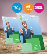 Flyers A6  170gr. 2 caras 2500 unidades