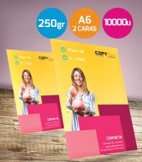 Flyers A6  250gr. 2 caras 10000 unidades