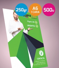 Flyers A6 urgentes 250gr. 1 cara 500 unidades