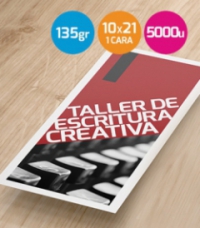 Flyers 10x21 urgentes 135gr. 1 cara 5000 unidades
