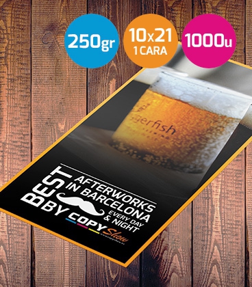 Flyers 10x21 urgentes 250gr. 1 cara 1000 unidades