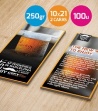 Flyers 10x21 urgentes 250gr. 2 caras 100 unidades