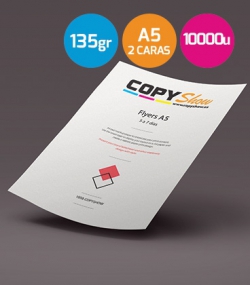 Flyers A5  135gr. 2 caras 10000 unidades