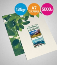 Flyers A7 urgentes 135gr. 2 caras 5000 unidades