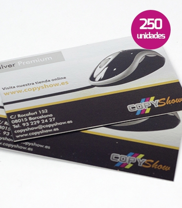 Tarjetas de visita papel metalizado 250 unidades